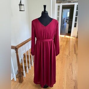 BloomChic Deep Red Long Sleeve Dress
